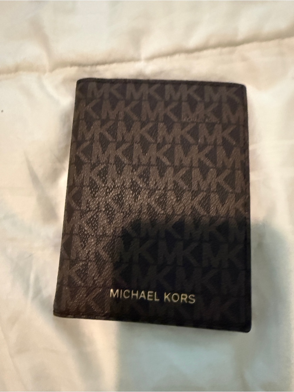 Michael Kors Brown MK Logo Passport Cover